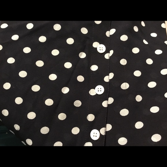 3X MODCLOTH black white retro polka dot blouse top - Picture 4 of 5